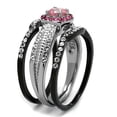 thumbnail image 1 of TK2651 - Two-Tone IP Black (Ion Plating) Stainless Steel Ring with AAA Grade CZ in Light Rose, 1 of 1