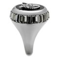 thumbnail image 1 of TK2666 - High polished (no plating) Stainless Steel Ring with Top Grade Crystal in Jet, 1 of 1
