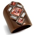 thumbnail image 1 of IP Coffee light Stainless Steel Ring with Top Grade Crystal in Rose for Women Rose Stone Color Style TK2735 Size 10, 1 of 4