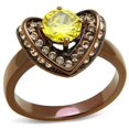 thumbnail image 1 of TK2762 - IP Coffee light Stainless Steel Ring with AAA Grade CZ in Topaz, 1 of 1