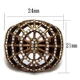 thumbnail image 1 of TK2772 - IP Coffee light Stainless Steel Ring with Top Grade Crystal in Clear, 1 of 1