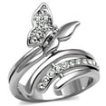 thumbnail image 1 of High polished (no plating) Stainless Steel Ring with AAA Grade CZ in Clear for Women Animals Theme Clear Stone Color Style TK2875 Size 10, 1 of 5