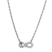 TK2885 - High polished no plating Stainless Steel Necklace with AAA Grade CZ in Clear