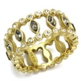 thumbnail image 1 of IP Gold(Ion Plating) Stainless Steel Ring with Top Grade Crystal in Black Diamond for Women Black Diamond Stone Color Style TK2907 Size 8, 1 of 4