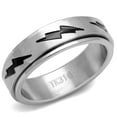 thumbnail image 1 of High polished (no plating) Stainless Steel Ring with Epoxy in Jet for Women Jet Stone Color Style TK2926 Size 10, 1 of 4