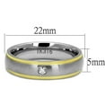 thumbnail image 1 of Two-Tone IP Gold (Ion Plating) Stainless Steel Ring with AAA Grade CZ in Clear for Women Clear Stone Color Style TK2938 Size 13, 1 of 3