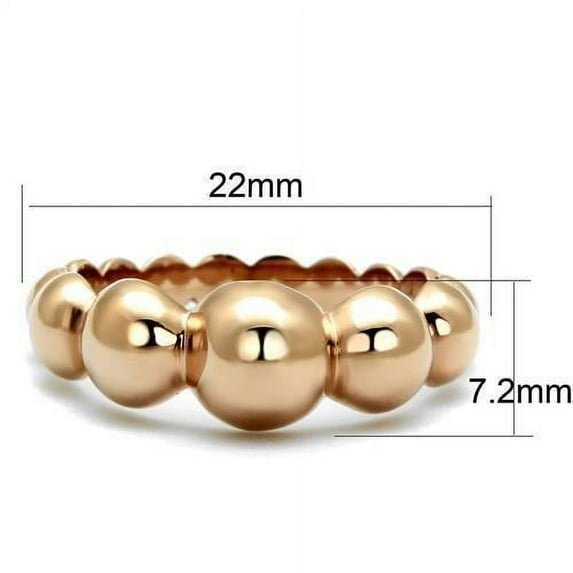 IP Rose Gold(Ion Plating) Stainless Steel Ring with No Stone for Women Minimalist Theme No Stone Stone Color Style TK2967 Size 6