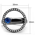 thumbnail image 1 of TK2974 - IP Light Black  (IP Gun) Stainless Steel Ring with Top Grade Crystal  in Capri Blue Size 10, 1 of 3