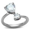 thumbnail image 1 of High polished (no plating) Stainless Steel Ring with AAA Grade CZ in Clear for Women Clear Stone Color Style TK2981 Size 10, 1 of 4