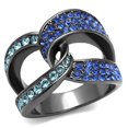 thumbnail image 1 of TK2994 - IP Light Black  (IP Gun) Stainless Steel Ring with Top Grade Crystal  in Multi Color Size 5, 1 of 5