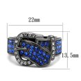 thumbnail image 1 of TK2995 - IP Light Black  (IP Gun) Stainless Steel Ring with Top Grade Crystal  in Multi Color Size 9, 1 of 3