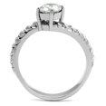 thumbnail image 1 of TK3094 - High polished (no plating) Stainless Steel Ring with AAA Grade CZ in Clear, 1 of 1