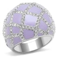 thumbnail image 1 of High polished (no plating) Stainless Steel Ring with Top Grade Crystal in Clear for Women Clear Stone Color Style TK3143 Size 8, 1 of 4
