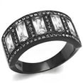thumbnail image 1 of IP Black(Ion Plating) Stainless Steel Ring with AAA Grade CZ in Clear for Women Clear Stone Color Style TK3168 Size 9, 1 of 4