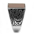 thumbnail image 1 of TK3189 - High polished (no plating) Stainless Steel Ring with Semi-Precious Agate in Siam, 1 of 1