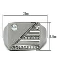 thumbnail image 1 of High polished (no plating) Stainless Steel Ring with Top Grade Crystal in Clear for Women Clear Stone Color Style TK319 Size 13, 1 of 2