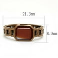 thumbnail image 1 of IP Coffee light Stainless Steel Ring with Semi-Precious Agate in Siam for Women Siam Stone Color Style TK3193 Size 6, 1 of 3