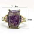 thumbnail image 1 of TK3195 - IP Gold(Ion Plating) Stainless Steel Ring with Semi-Precious Amethyst Crystal in Amethyst, 1 of 1