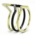 thumbnail image 1 of TK3202 - IP Gold+ IP Black (Ion Plating) Stainless Steel Ring with Top Grade Crystal in Clear, 1 of 1