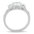 thumbnail image 1 of TK3246 - High polished (no plating) Stainless Steel Ring with AAA Grade CZ in Clear, 1 of 1