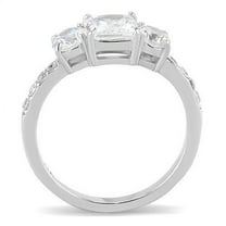 TK3246 - High polished (no plating) Stainless Steel Ring with AAA Grade CZ in Clear