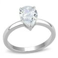 thumbnail image 1 of High polished (no plating) Stainless Steel Ring with AAA Grade CZ in Clear for Women Clear Stone Color Style TK3251 Size 7, 1 of 4