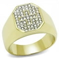 thumbnail image 1 of Two-Tone IP Gold (Ion Plating) Stainless Steel Ring with Top Grade Crystal in Clear for Women Clear Stone Color Style TK3270 Size 10, 1 of 4