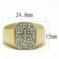thumbnail image 1 of Two-Tone IP Gold (Ion Plating) Stainless Steel Ring with Top Grade Crystal in Clear for Women Clear Stone Color Style TK3270 Size 9, 1 of 3
