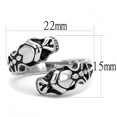 thumbnail image 1 of High polished (no plating) Stainless Steel Ring with Epoxy in Jet for Women Jet Stone Color Style TK3276 Size 11, 1 of 3
