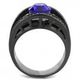 thumbnail image 1 of TK3453 - IP Light Black (IP Gun) Stainless Steel Ring with Top Grade Crystal in Sapphire, 1 of 1
