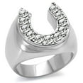 thumbnail image 1 of High polished (no plating) Stainless Steel Ring with Top Grade Crystal in Clear for Women Clear Stone Color Style TK34532 Size 8, 1 of 1
