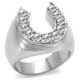 thumbnail image 1 of TK34532 - High polished (no plating) Stainless Steel Ring with Top Grade Crystal in Clear, 1 of 1