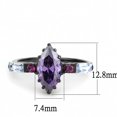 thumbnail image 1 of TK3456 - IP Black(Ion Plating) Stainless Steel Ring with AAA Grade CZ in Amethyst, 1 of 1