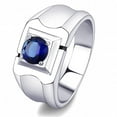 thumbnail image 1 of High polished (no plating) Stainless Steel Ring with Synthetic Synthetic Glass in Montana for Women Montana Stone Color Style TK3459 Size 8, 1 of 4