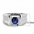 thumbnail image 1 of TK3459 - High polished (no plating) Stainless Steel Ring with Synthetic Synthetic Glass in Montana, 1 of 1