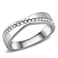 thumbnail image 1 of High polished (no plating) Stainless Steel Ring with Top Grade Crystal in Clear for Women Clear Stone Color Style TK3501 Size 6, 1 of 5