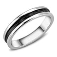 thumbnail image 1 of TK3502 - Two-Tone IP Black (Ion Plating) Stainless Steel Ring with No Stone Size 6, 1 of 5