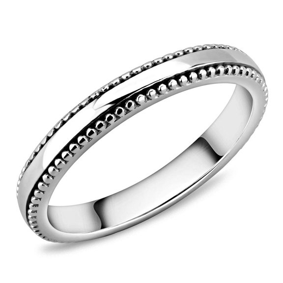 High polished (no plating) Stainless Steel Ring with No Stone for Women Minimalist Theme No Stone Stone Color Style TK3503 Size 6