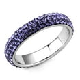 thumbnail image 1 of High polished (no plating) Stainless Steel Ring with Top Grade Crystal in Tanzanite for Women Tanzanite Stone Color Style TK3540 Size 5, 1 of 5