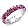 thumbnail image 1 of High polished (no plating) Stainless Steel Ring with Top Grade Crystal in Rose for Women Rose Stone Color Style TK3542 Size 5, 1 of 5