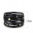 thumbnail image 1 of TK3566 - IP Black(Ion Plating) Stainless Steel Ring with Top Grade Crystal  in Aurora Borealis (Rainbow Effect) Size 9, 1 of 4