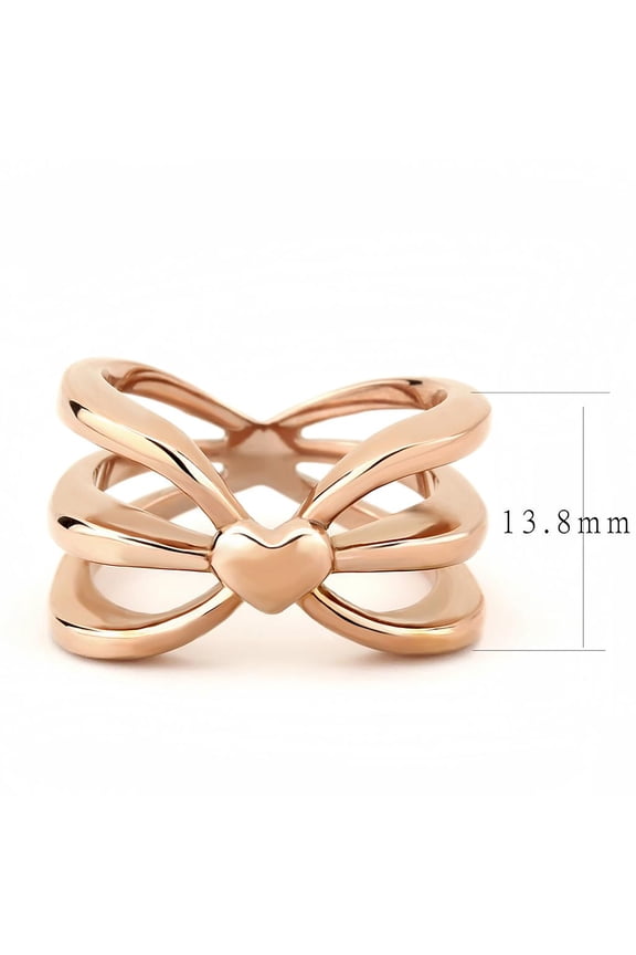 TK3575 - IP Rose Gold(Ion Plating) Stainless Steel Ring with No Stone