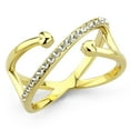 thumbnail image 1 of IP Gold(Ion Plating) Stainless Steel Ring with Top Grade Crystal in Clear for Women Novelty Theme Clear Stone Color Style TK3625 Size 6, 1 of 5