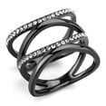 thumbnail image 1 of IP Light Black (IP Gun) Stainless Steel Ring with Top Grade Crystal in Clear for Women Clear Stone Color Style TK3689 Size 8, 1 of 6