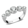 thumbnail image 1 of High polished (no plating) Stainless Steel Ring with AAA Grade CZ in Clear for Women Clear Stone Color Style TK3697 Size 7, 1 of 5