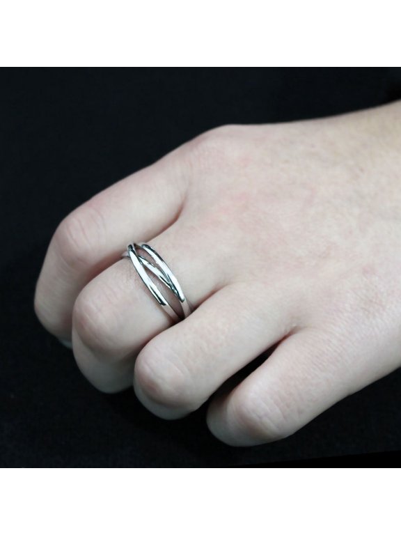 TK3743 - High polished Stainless Steel Interlocking Ring