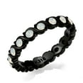 thumbnail image 1 of Black Stainless Steel Ring with Top Grade Crystal in White for Women White Stone Color Style TK3744 Size 7, 1 of 6