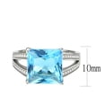 thumbnail image 1 of TK3807 - High polished (no plating) Stainless Steel Ring with Synthetic in SeaBlue, 1 of 1