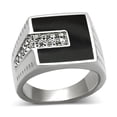 thumbnail image 1 of High polished (no plating) Stainless Steel Ring with Top Grade Crystal in Clear for Women Clear Stone Color Style TK388 Size 13, 1 of 5