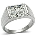 thumbnail image 1 of High polished (no plating) Stainless Steel Ring with Top Grade Crystal in Clear for Women Clear Stone Color Style TK488 Size 13, 1 of 4